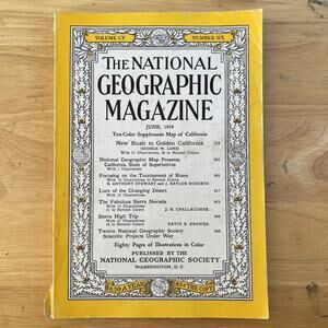 Vintage National Geographic June 1954 California Rose Parade Sierra Nevada